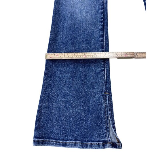 Express Womens Skyscraper Mid Rise Flare Jeans Denim Size 2S - Picture 8 of 12